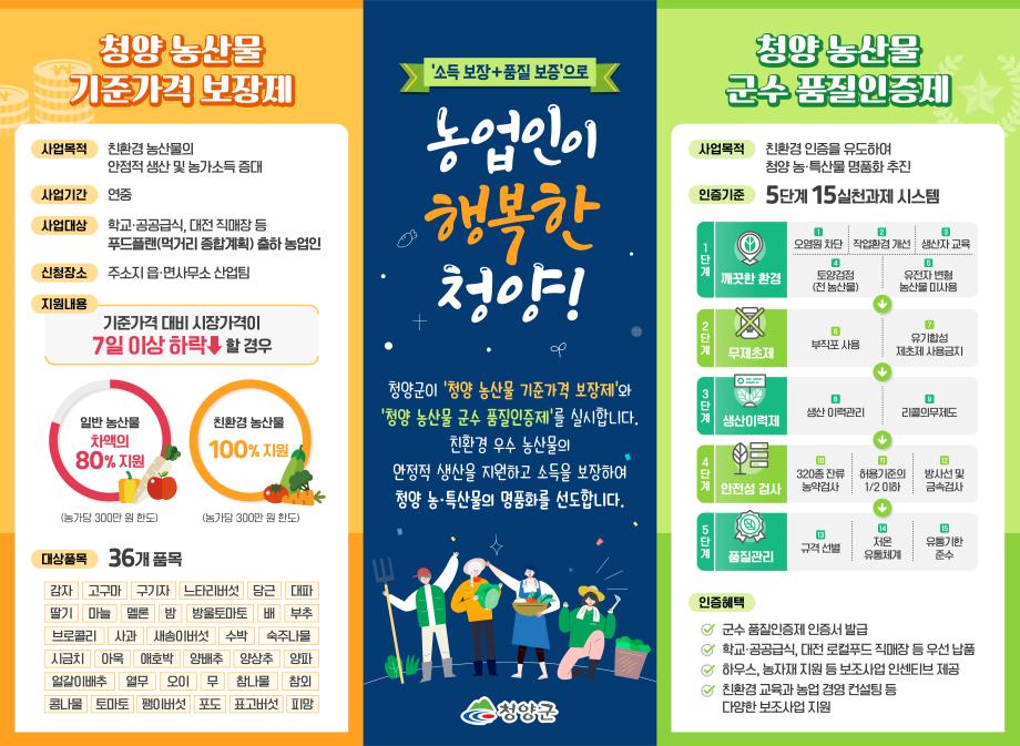 6농산물 기준가격보장제 및 군수 품질인증제 이미지로 자세한내용은 하단참고
