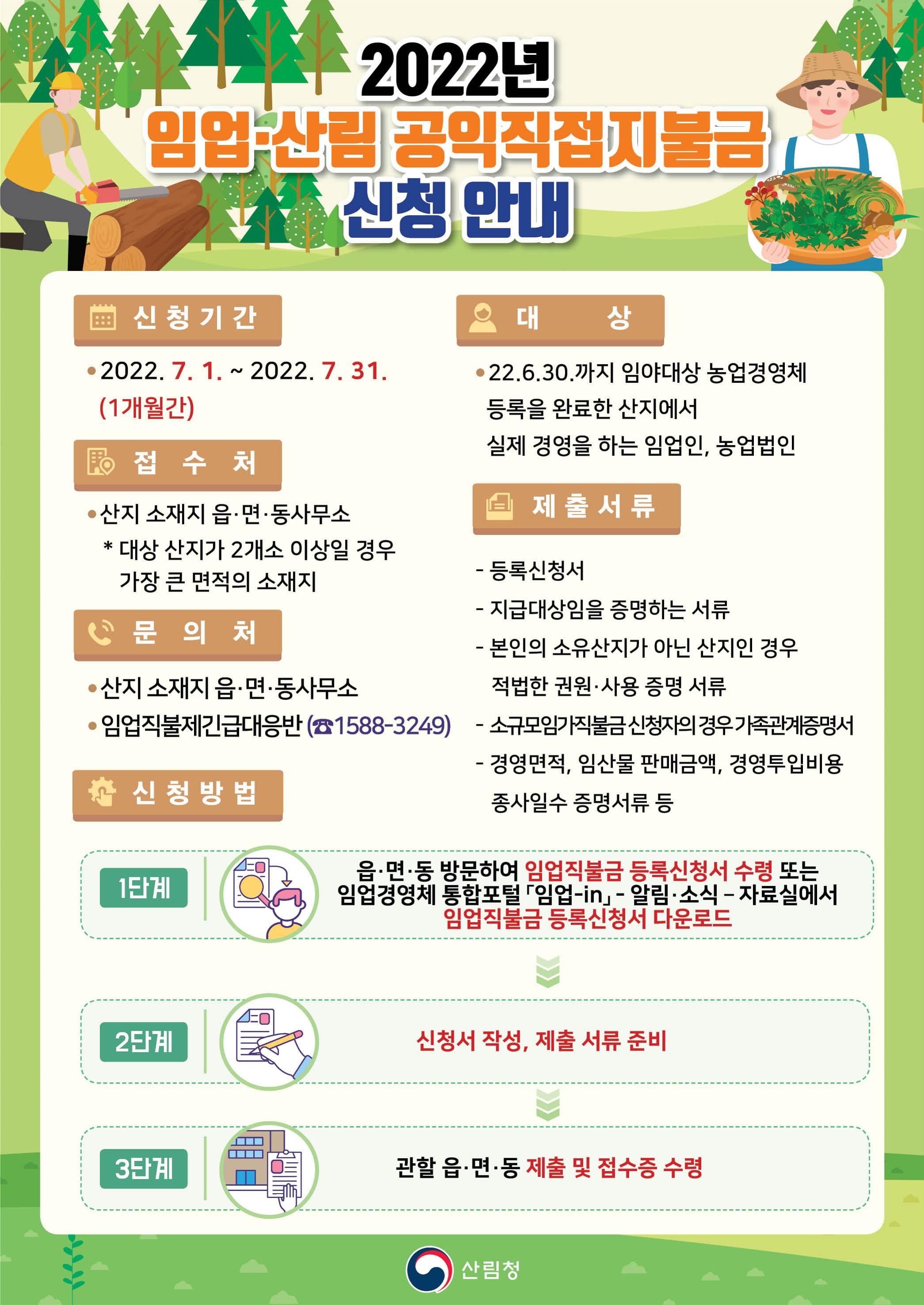 임업직불금 신청안내포스터