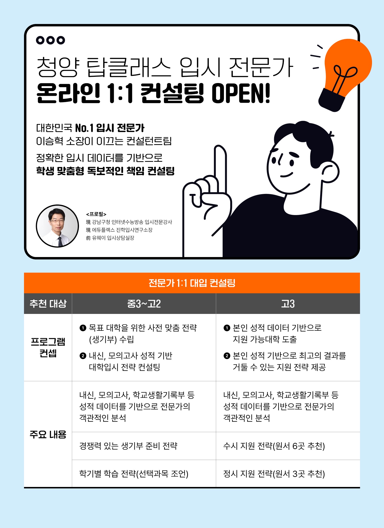 청양 탑클래스 온라인 입시컨설팅 내용