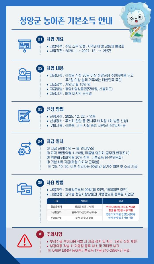 청양군 농어촌 기본소득 안내