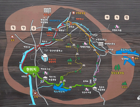 녹색길 코스 지도