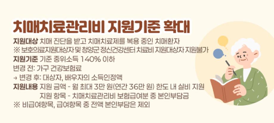 치매치료관리비 지원기준 확대